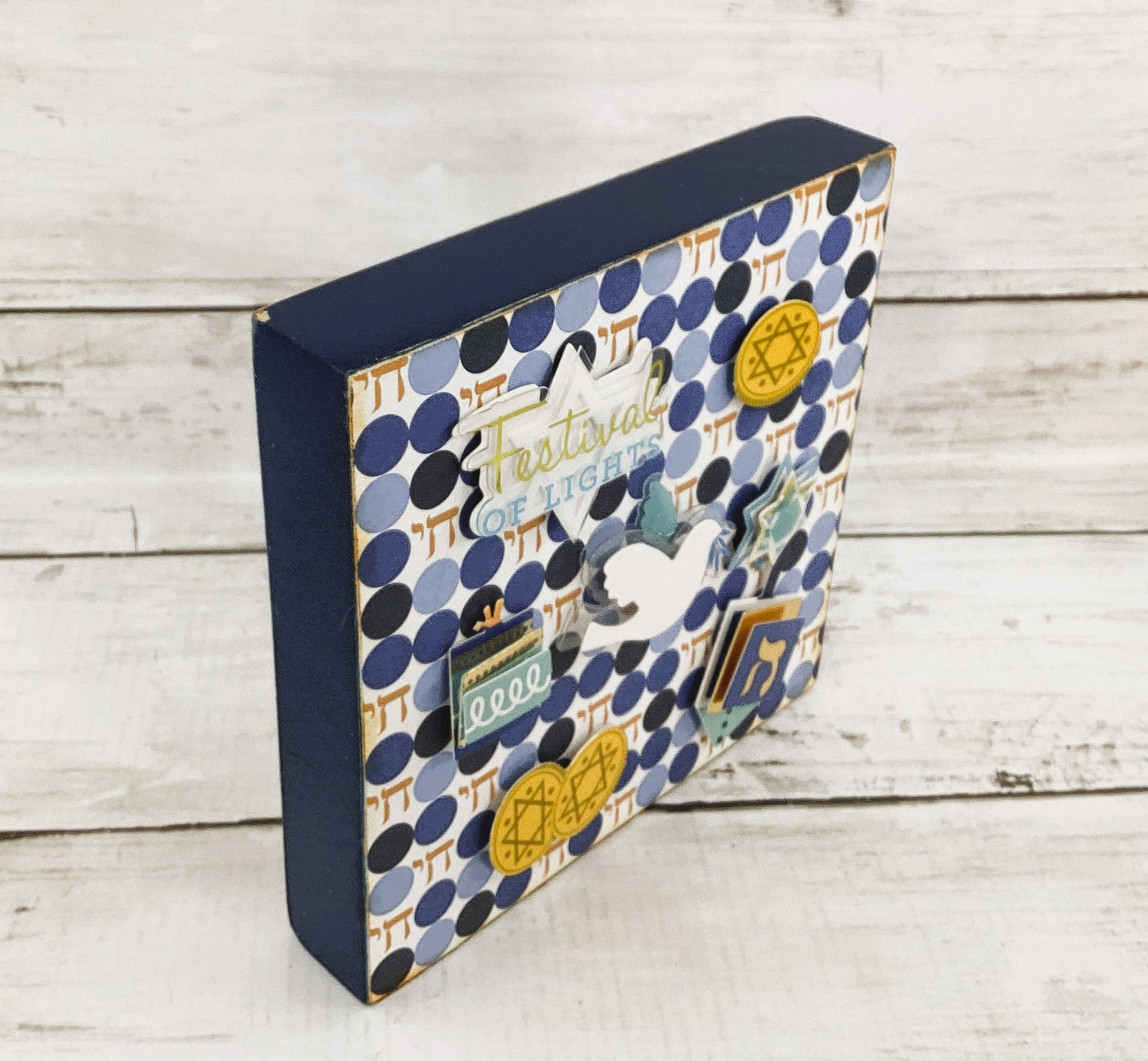 AGD Jewish Decor - 3-D Icon Hanukkah Star of David Shalom Block Sign