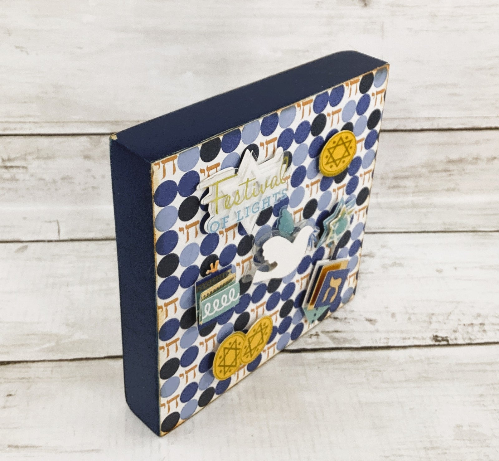 AGD Jewish Decor - 3-D Icon Hanukkah Star of David Shalom Block Sign