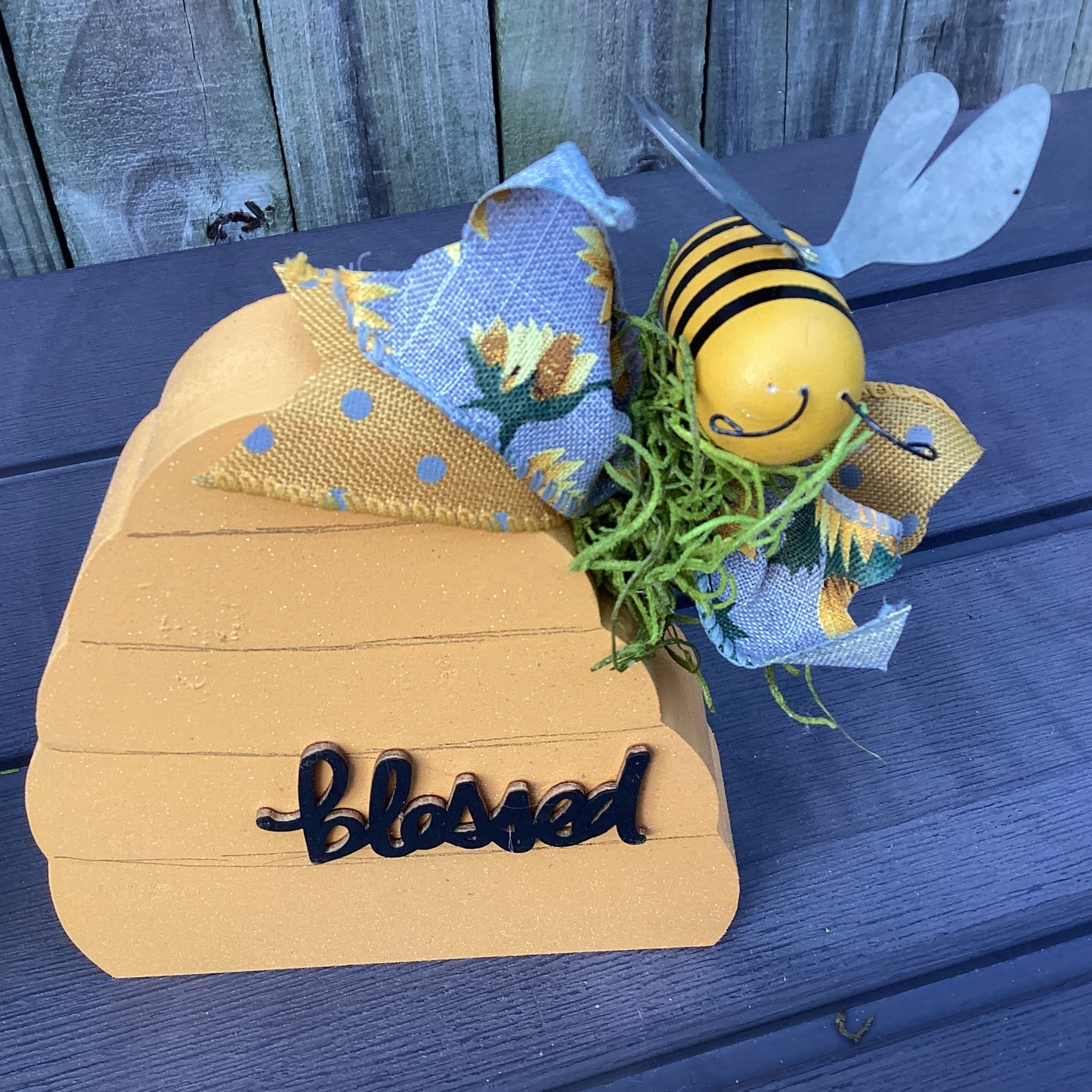 AGD Summer Decor - Gather Bee Hive Galvanized Tin Display 2pc Set