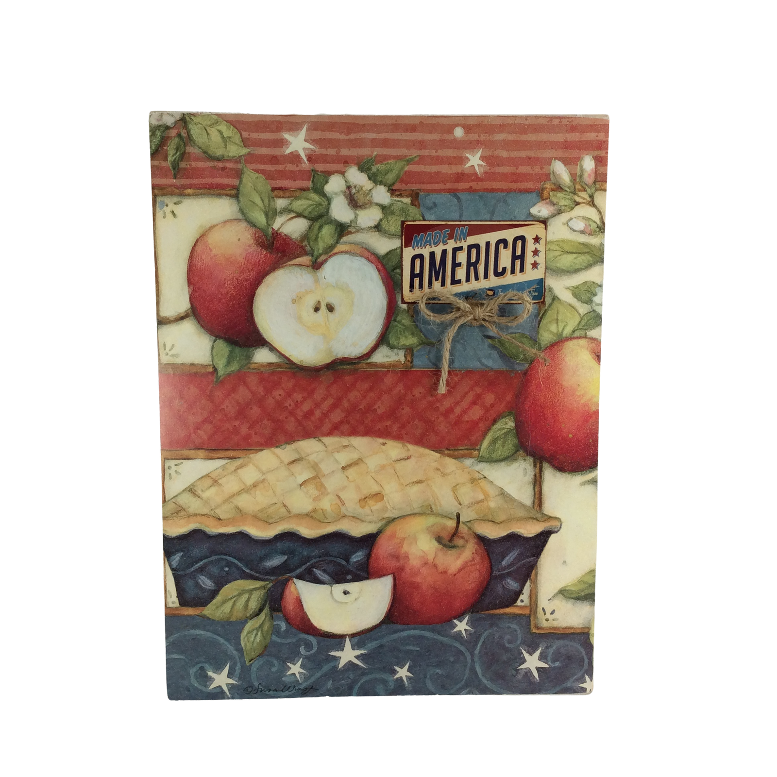 AGD Patriotic Decor - Prim American Made Apple Pie Box Sign