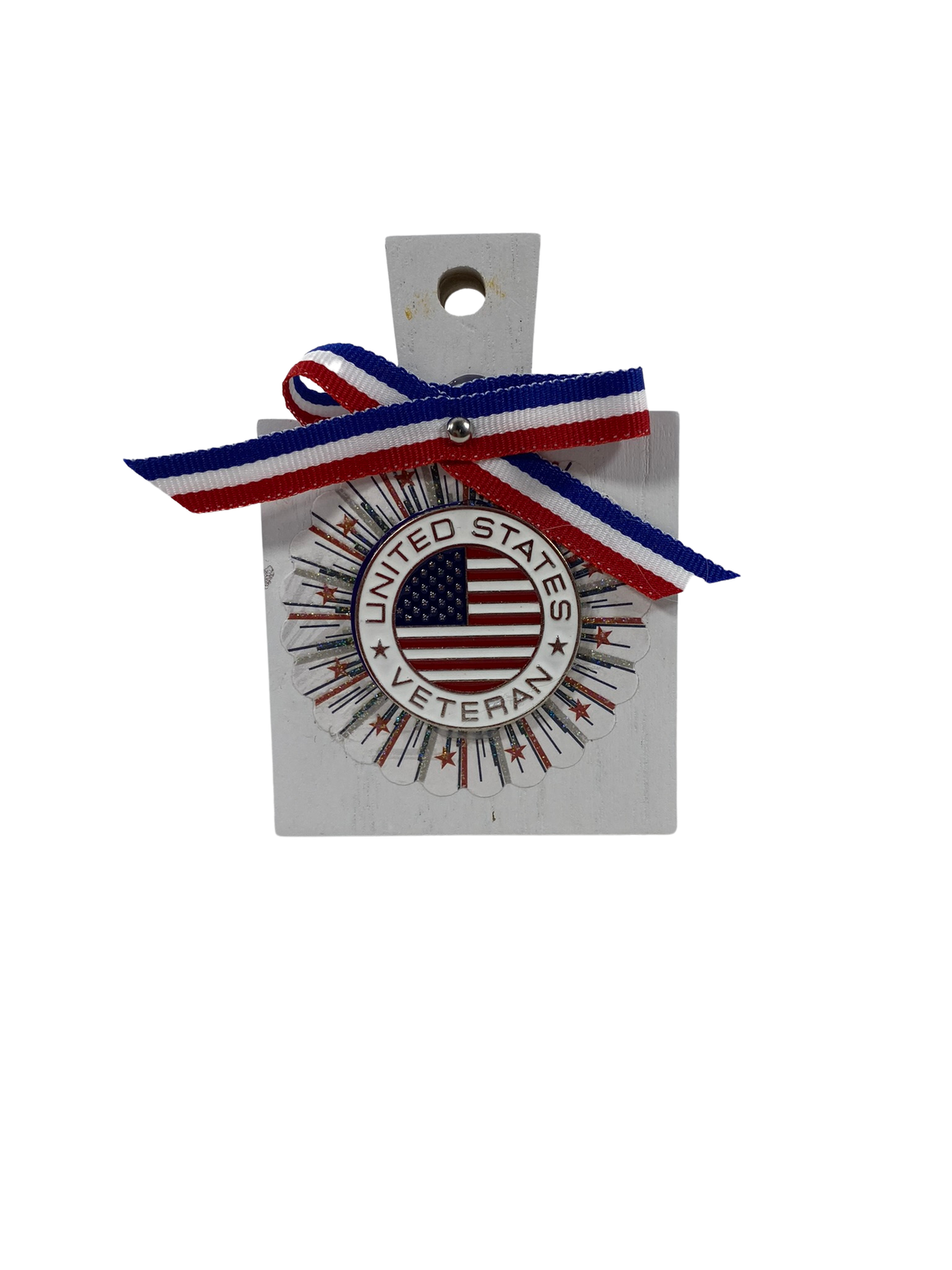 AGD Patriotic Decor - United States Veteran Mini Cutting Board Tier Tray Sign