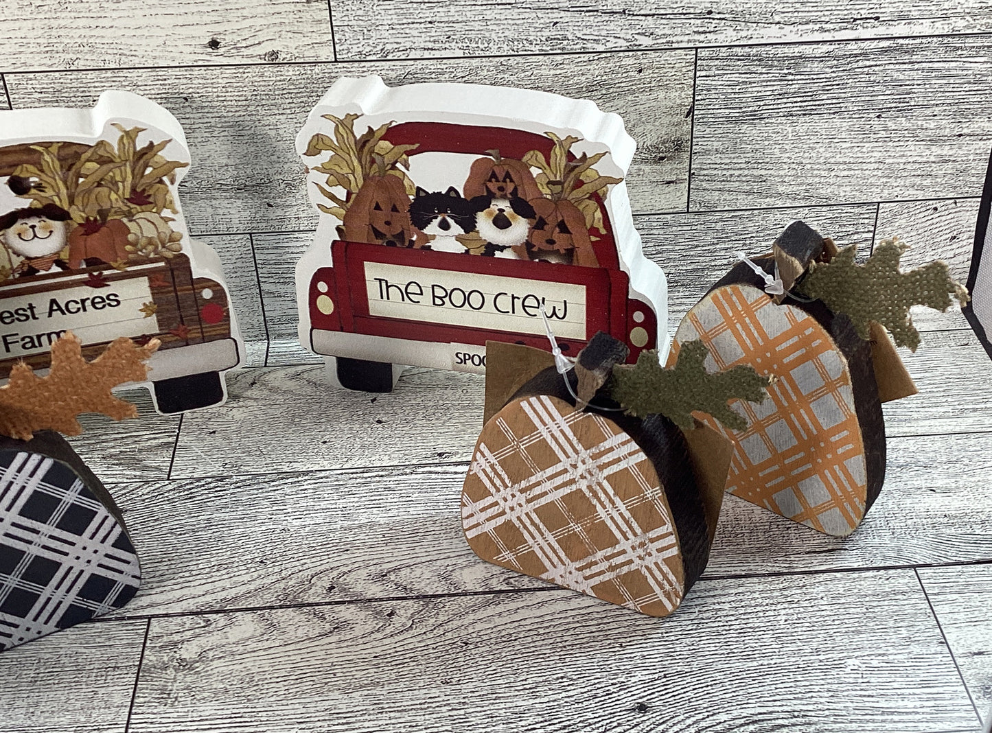 AGD Fall Decor - Harvest Halloween Truck Pumpkins Tier Tray 6pc Set