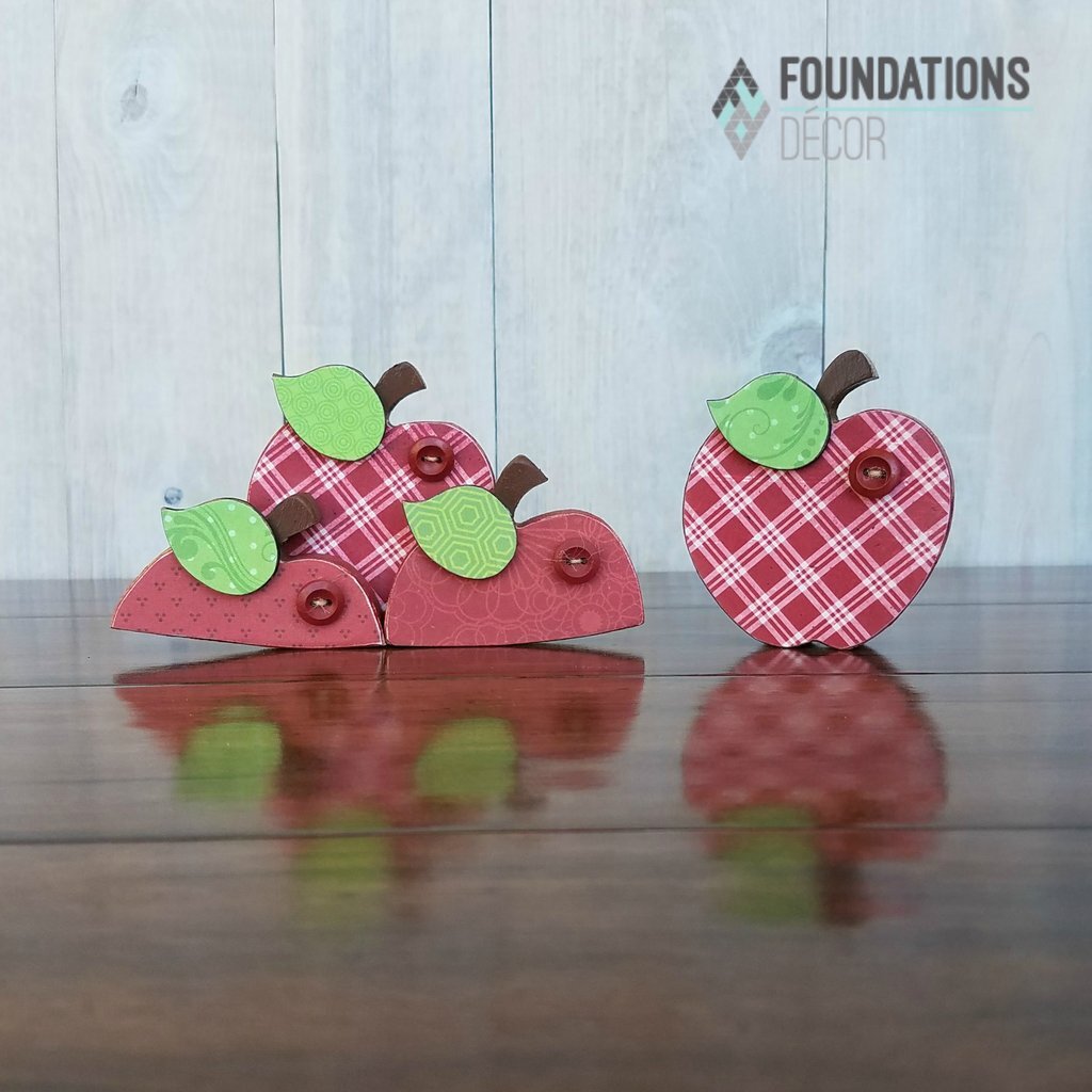 Fall Craft Decor - DIY Unfinish Wood Apples 4pc Set