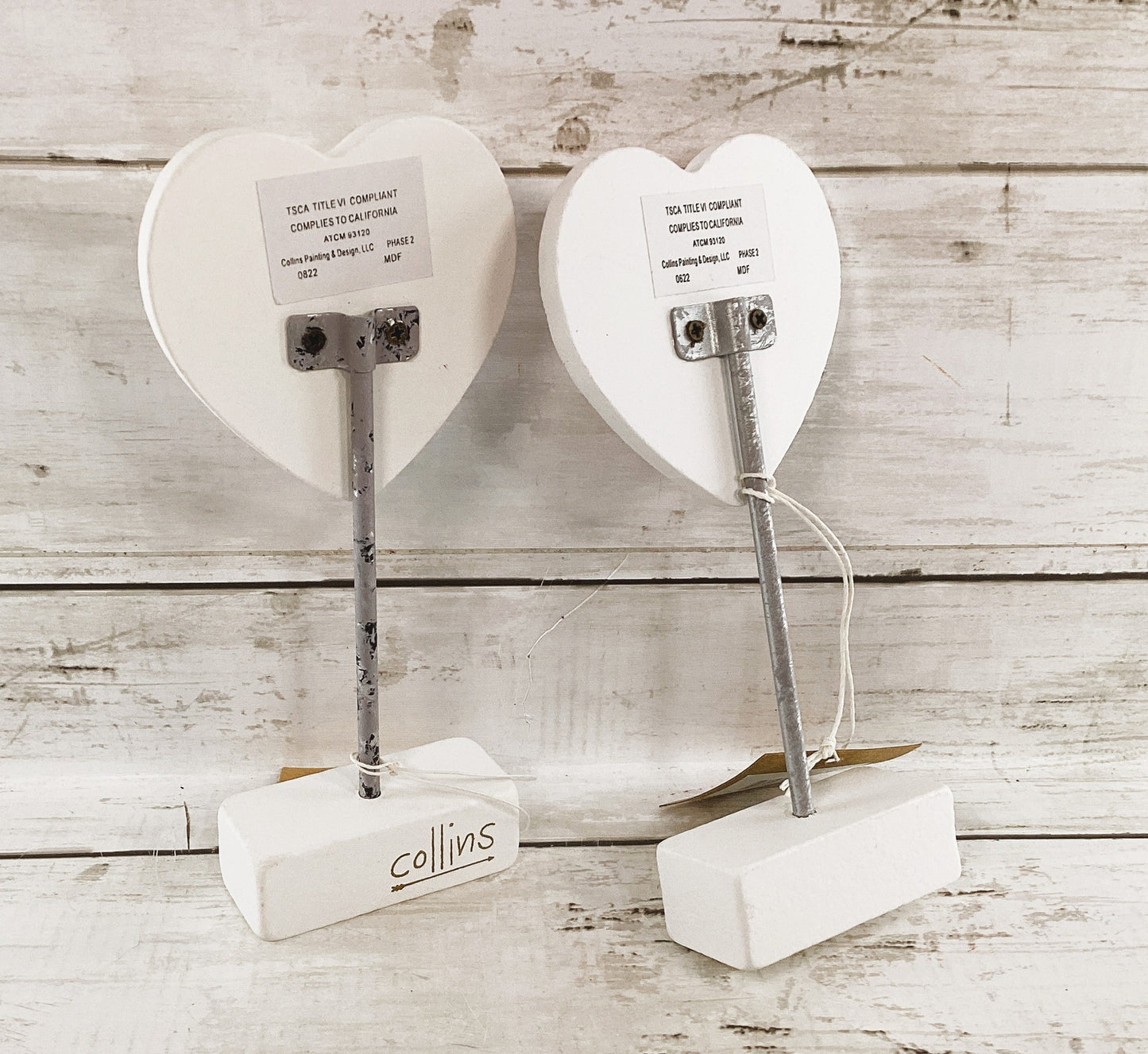 CP Valentines Decor - Red White Love Block Heart Tier Tray Decor 2pc Set