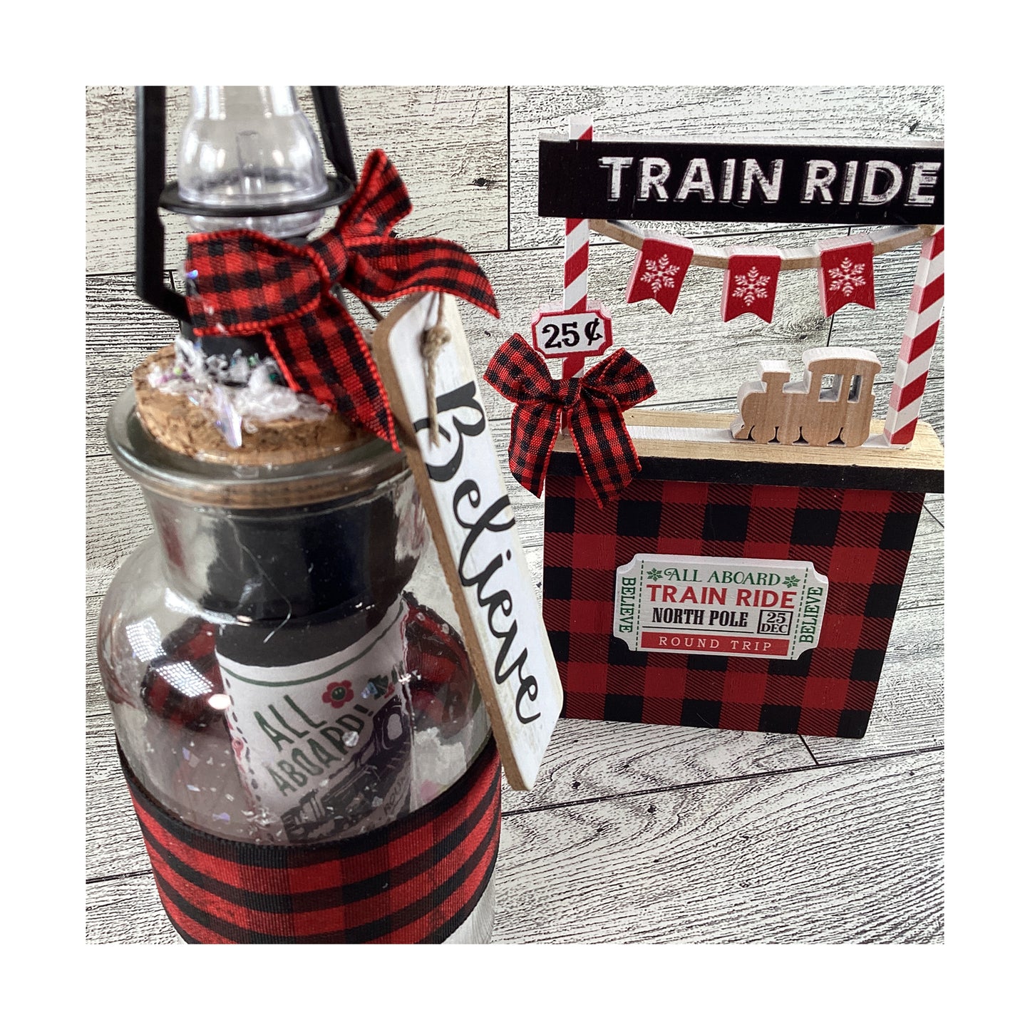 AGD Christmas Decor - Shaker Jar Countdown Calendar Booth Tier Tray 3pc Set