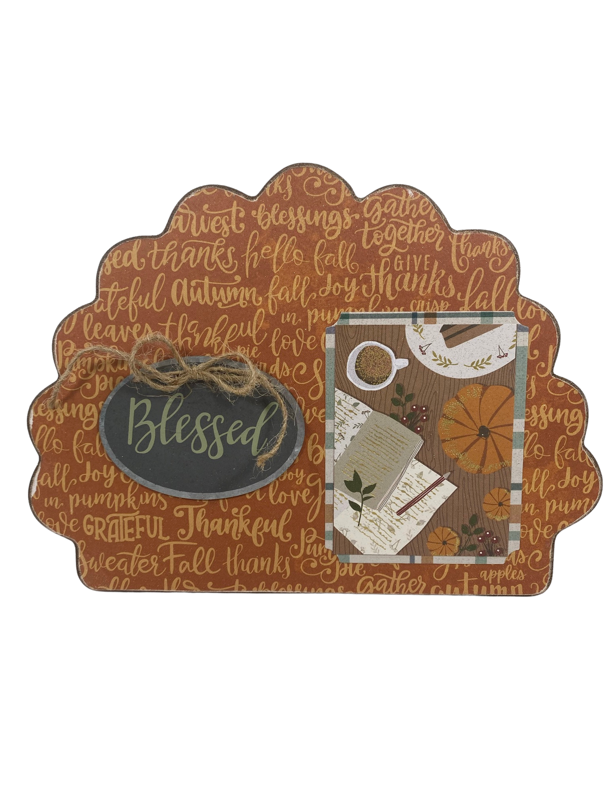 AGD Fall Decor - Reversible Blessings Chunky Wood Turkey Sign