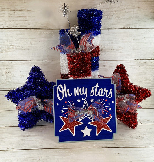 AGD Patriotic Decor - July 4th Oh My Stars Tinsel Firecracker Party Supply