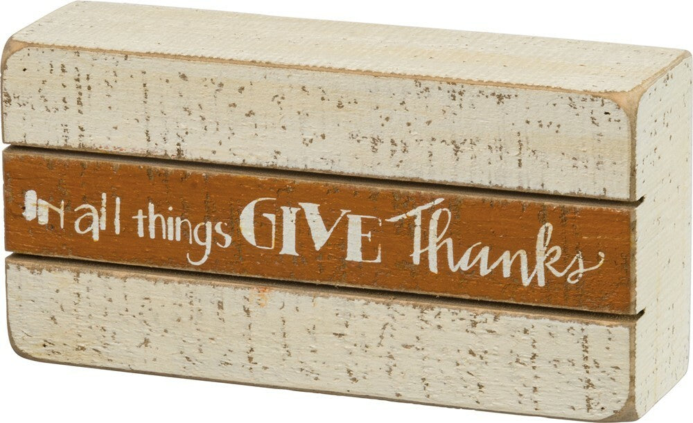 PBK Fall Decor - In All Things Give Thanks Slat Box Sign
