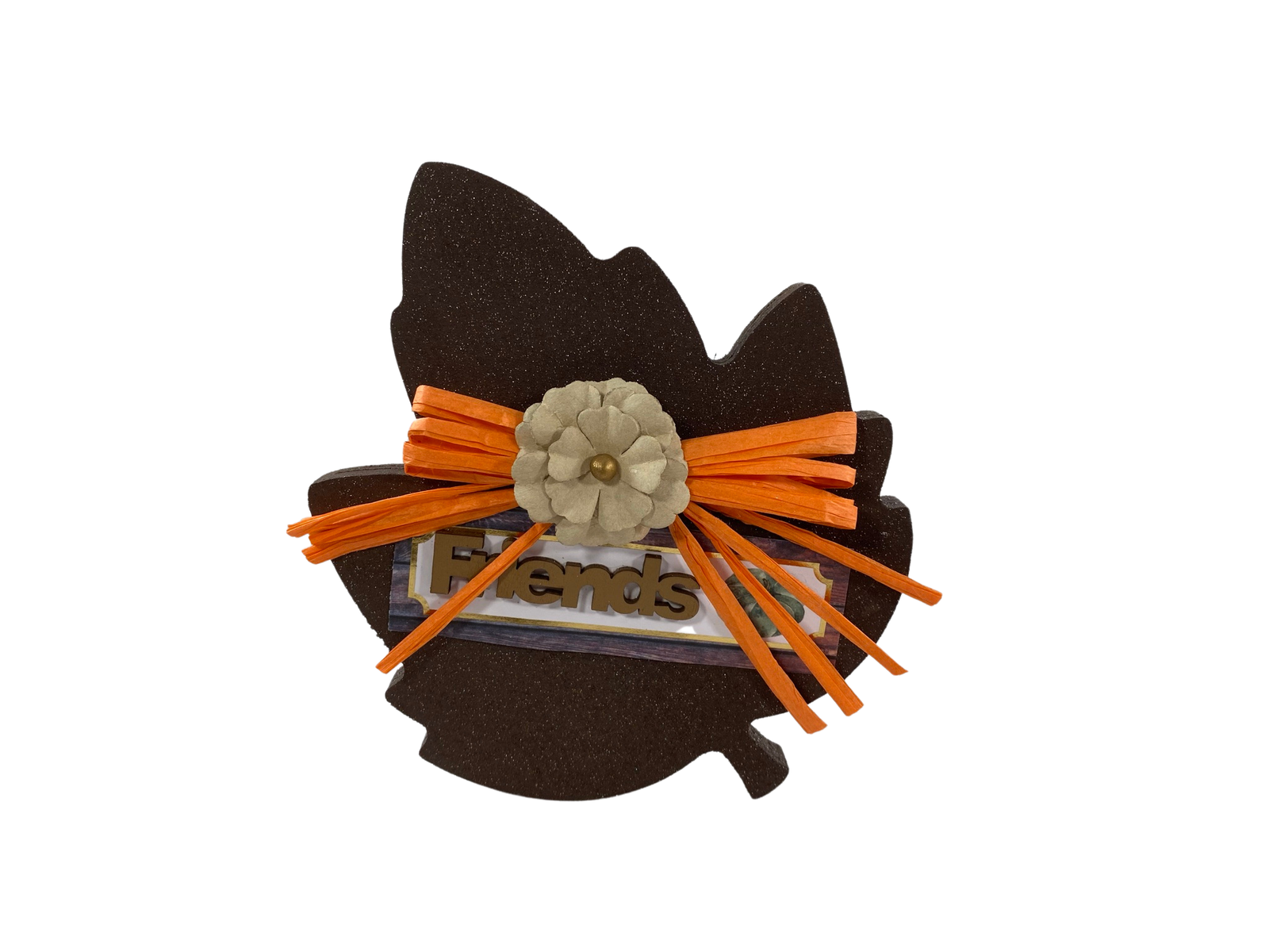 AGD Fall Decor - Faith Family Friends Chunky Leaf Leaves Sitters 3pc Set