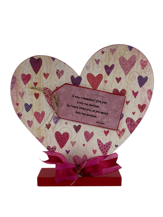 AGD Valentines Decor - Be My Valentine I Love You Reversible Wood Heart