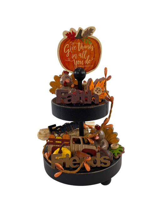 AGD Fall Decor - Small Miniature Tier Tray Complete Display