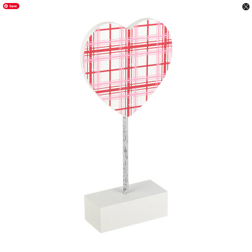 Collins Valentines Decor - Be My Valentine Gnome Heart Wood Block Sign 2pc