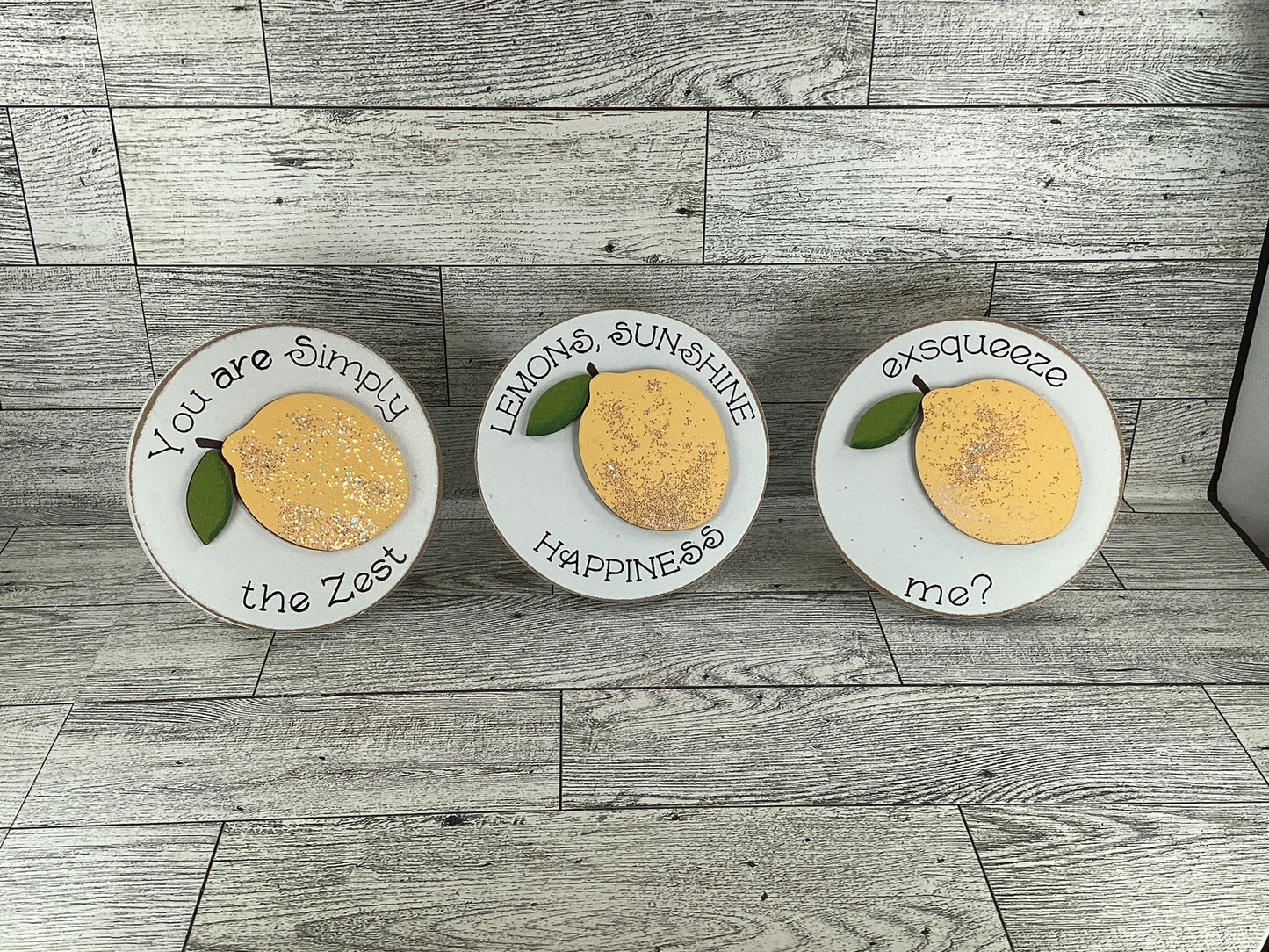 AGD  Spring Decor - Summer Lemon Theme Tier Tray Decor 3pc Set