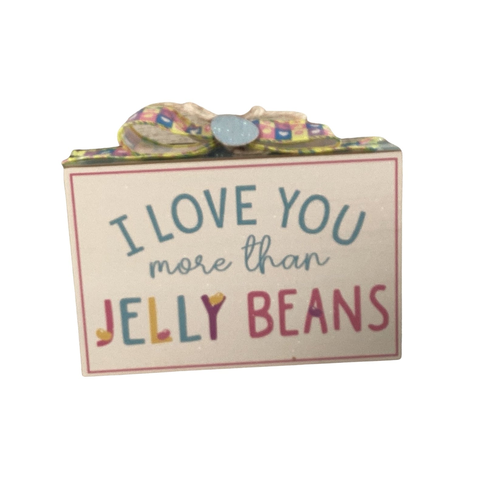 AGD Easter Decor - Clear Egg Shaker Love More Jelly Beans Sign 2pc