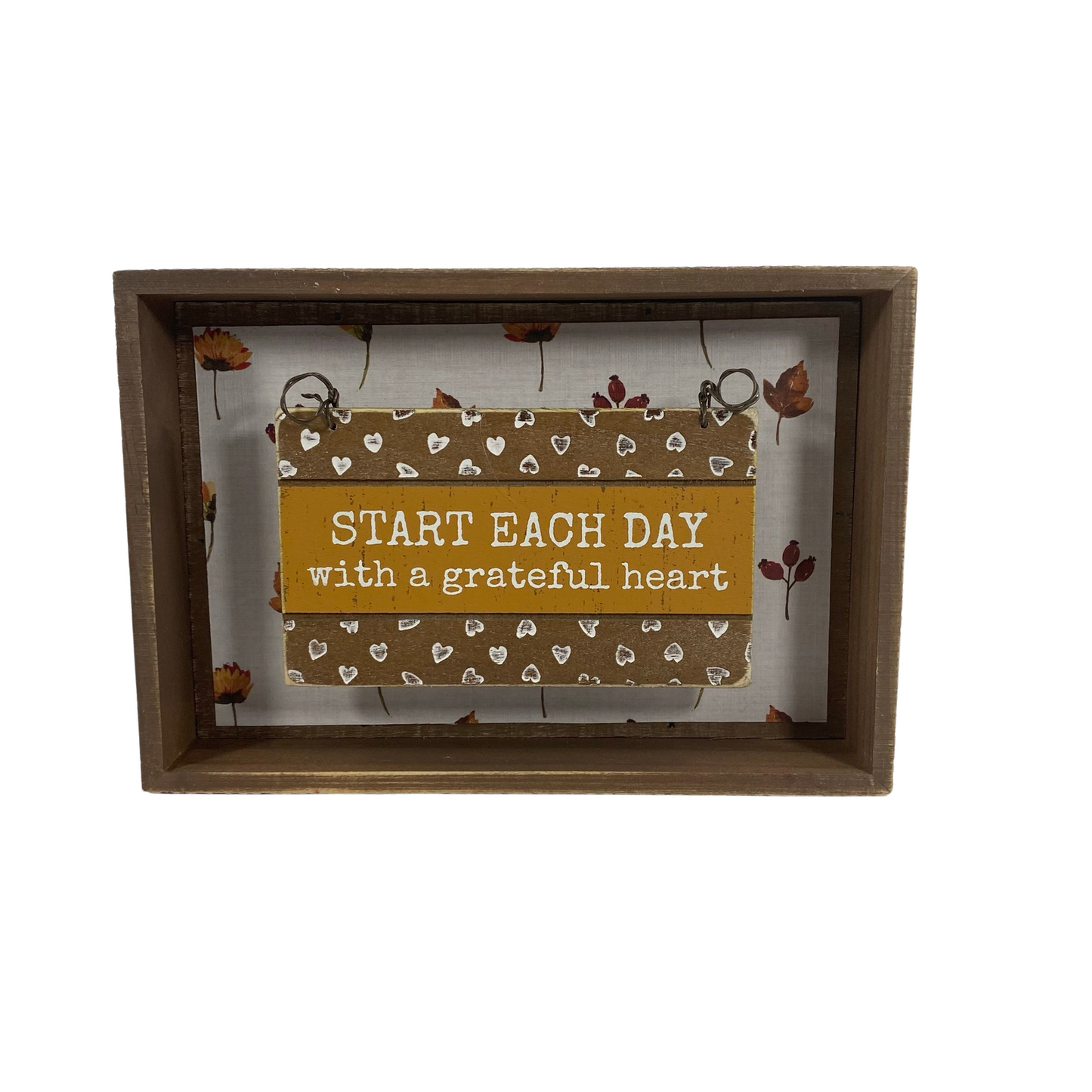 AGD Fall Decor - Pumpkin Spice Grateful Heart Reversible Inset Wood Sign