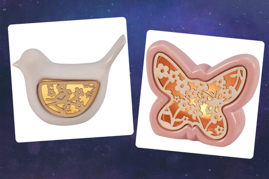 PBK Spring Home Decor - LED Lighted Ceramic Butterfly Figurine