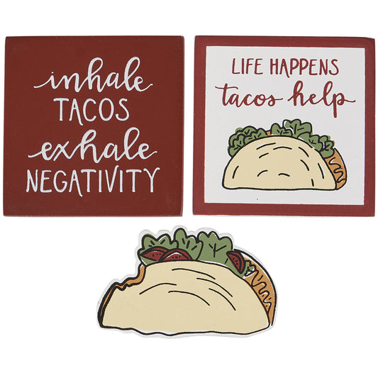 PBK Home Kitchen Decor - Taco Theme Magnet 3pc Set