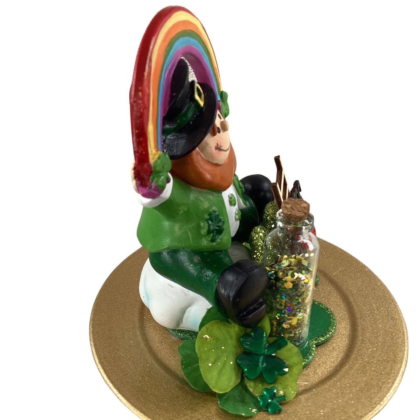 AGD St Patrick's Decor - Ceramic Leprechaun Rainbow Display