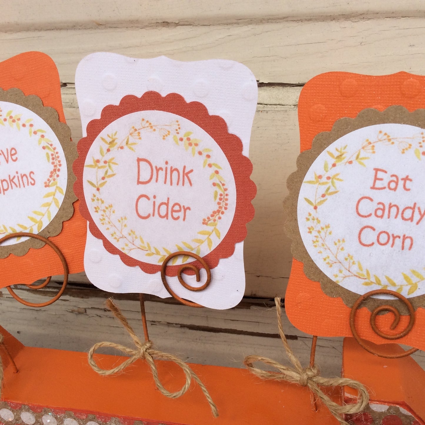 AGD Fall Decor - Carve Pumpkin Drink Cider Eat Candy Corn Arrow