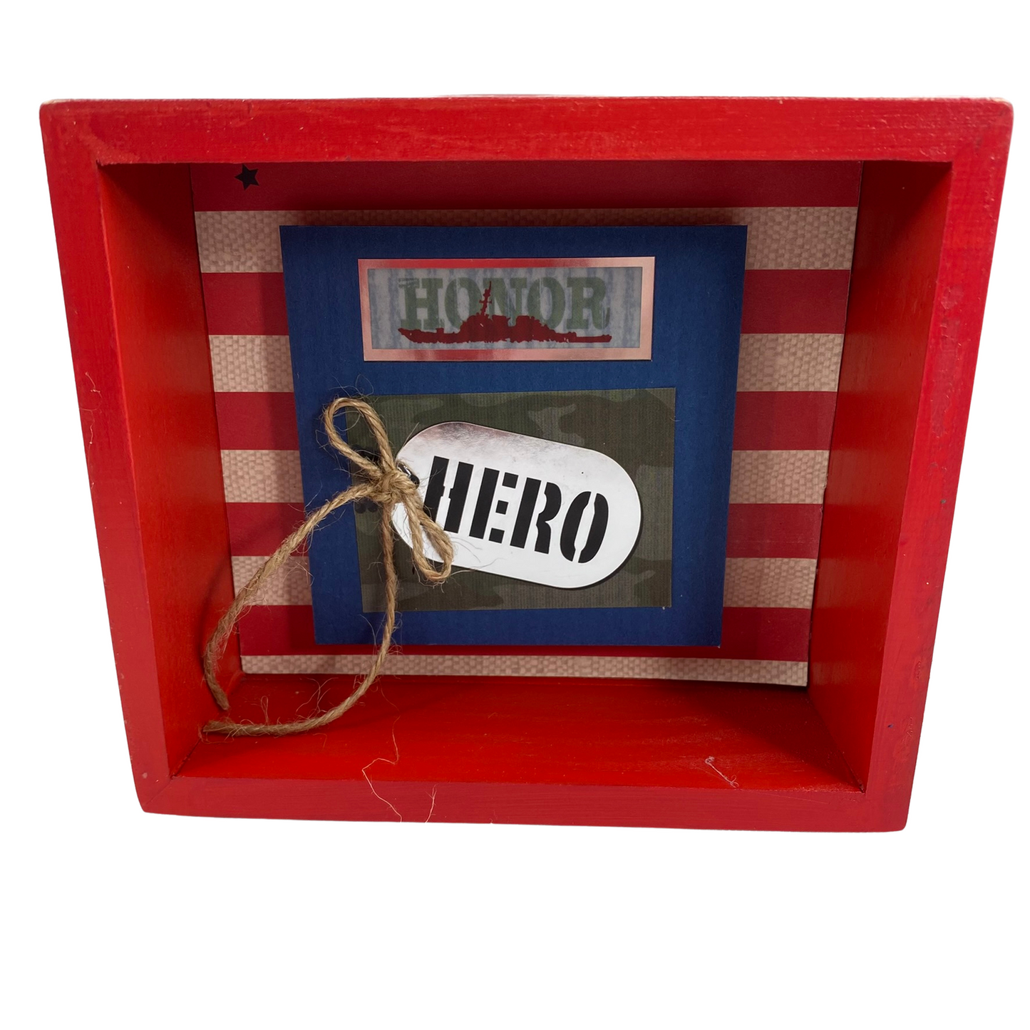 AGD Patriotic Decor - Hero Patriot Veteran Navy Double-Sided Box Sign