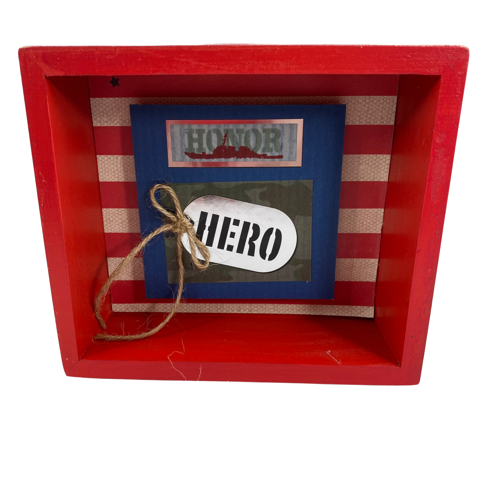 AGD Patriotic Decor - Hero Patriot Veteran Navy Double-Sided Box Sign