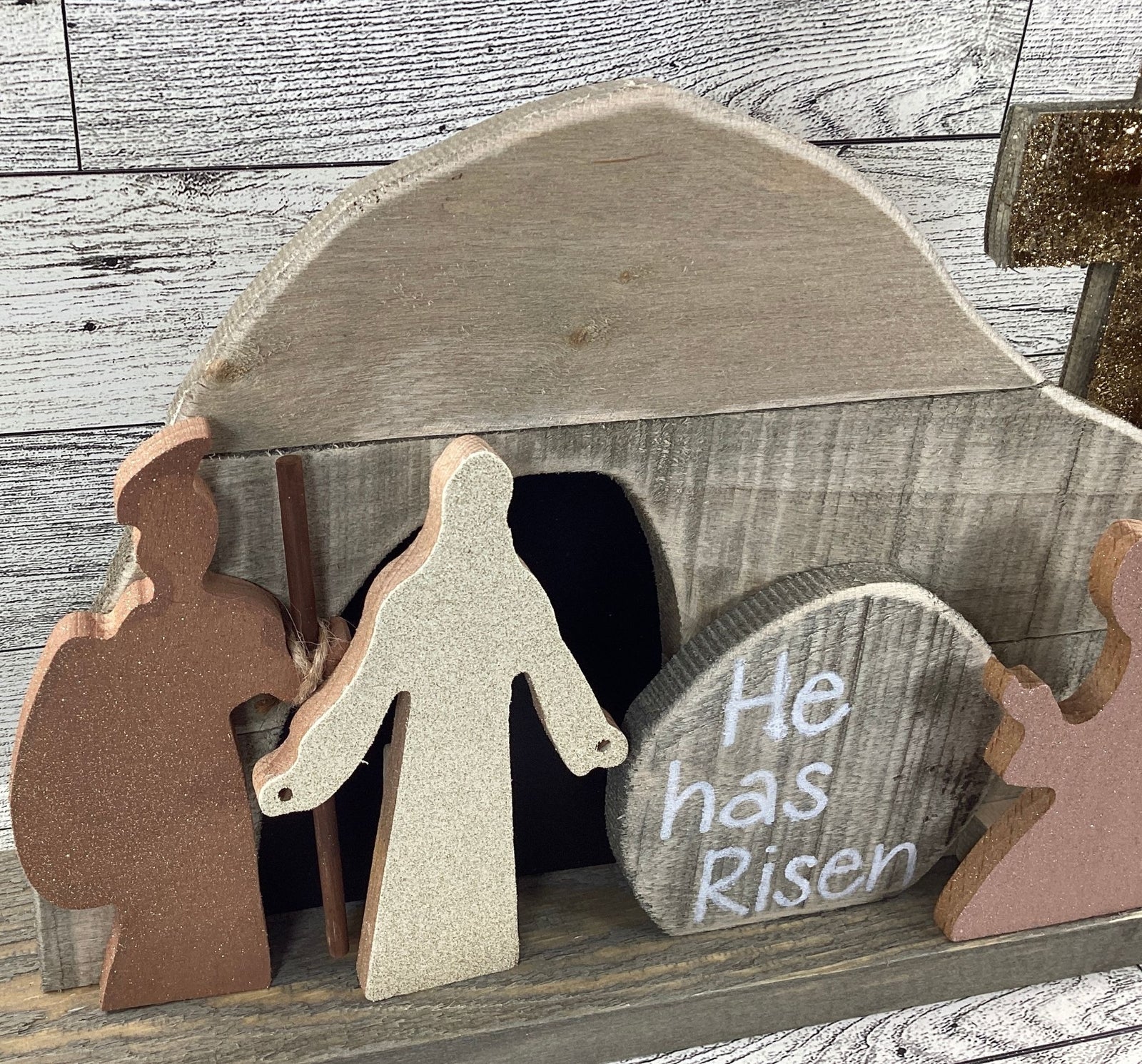 AGD Easter Decor - Jesus Wood Resurrection Tomb Scene