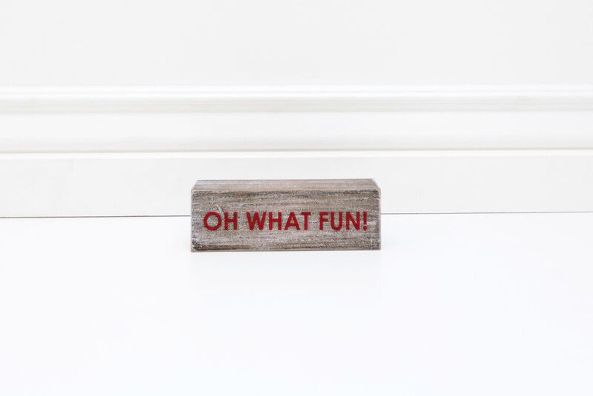 Adams & Co. Christmas Decor - Oh What Fun Wood Block