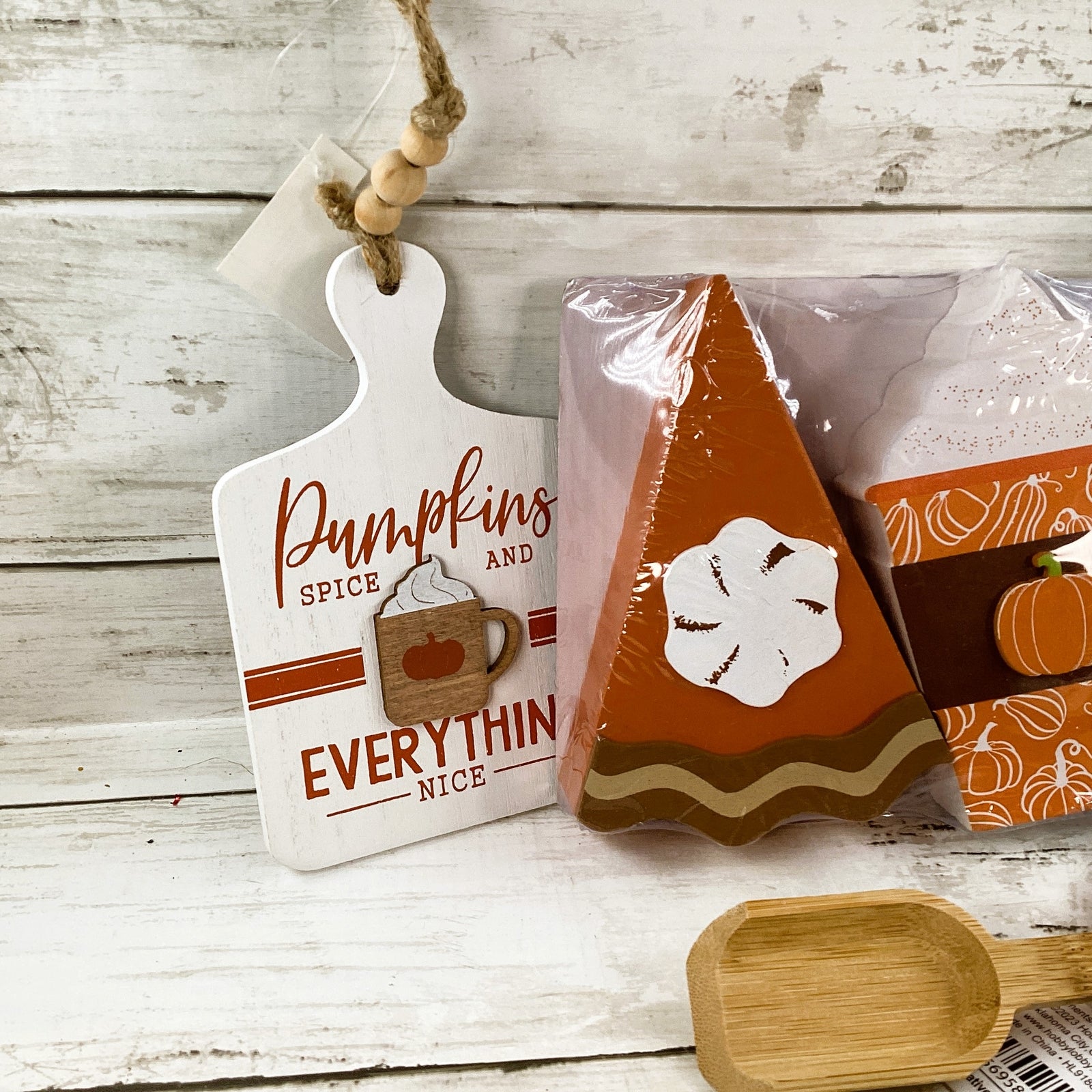 HL Fall Decor - Pumpkins Spice Booth Spoon Pie LatteTier Tray 5pc Set