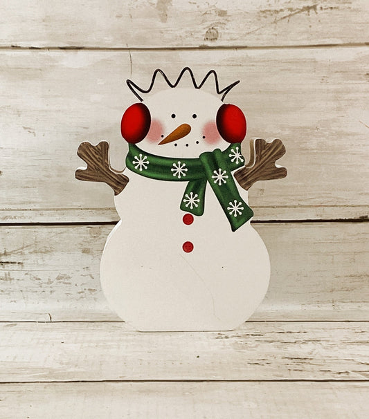 HL Christmas Decor - Chunky Wood Snowman Sitter