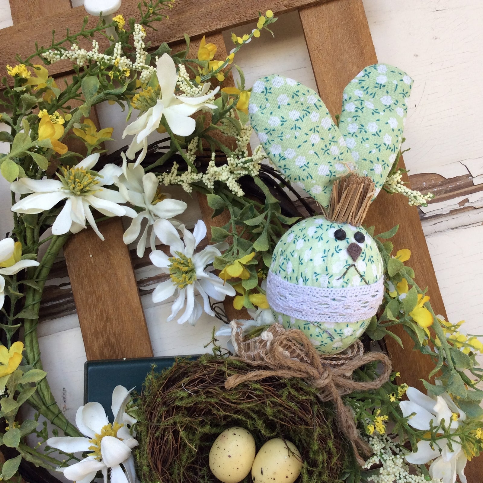 AGD Easter Decor - No Bunny Loves You Like Jesus Fence Lighted Wreath