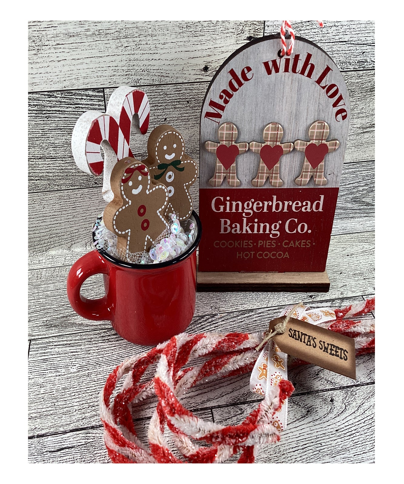 AGD Christmas Decor - Gingerbread Baking Boy Girl  Tier Tray 3pc Set