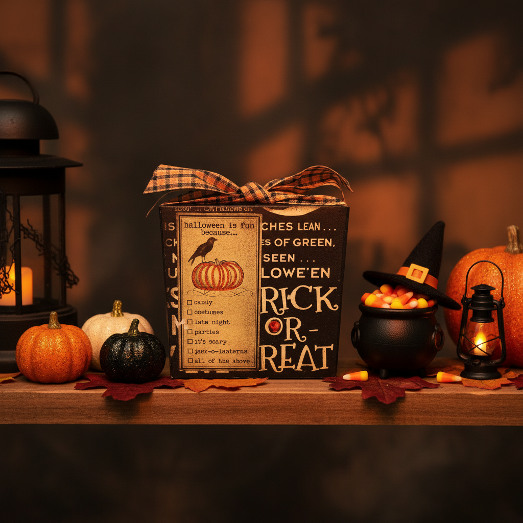 AGSD Halloween Decor - Box Sitter Prim Crow Design #515/18