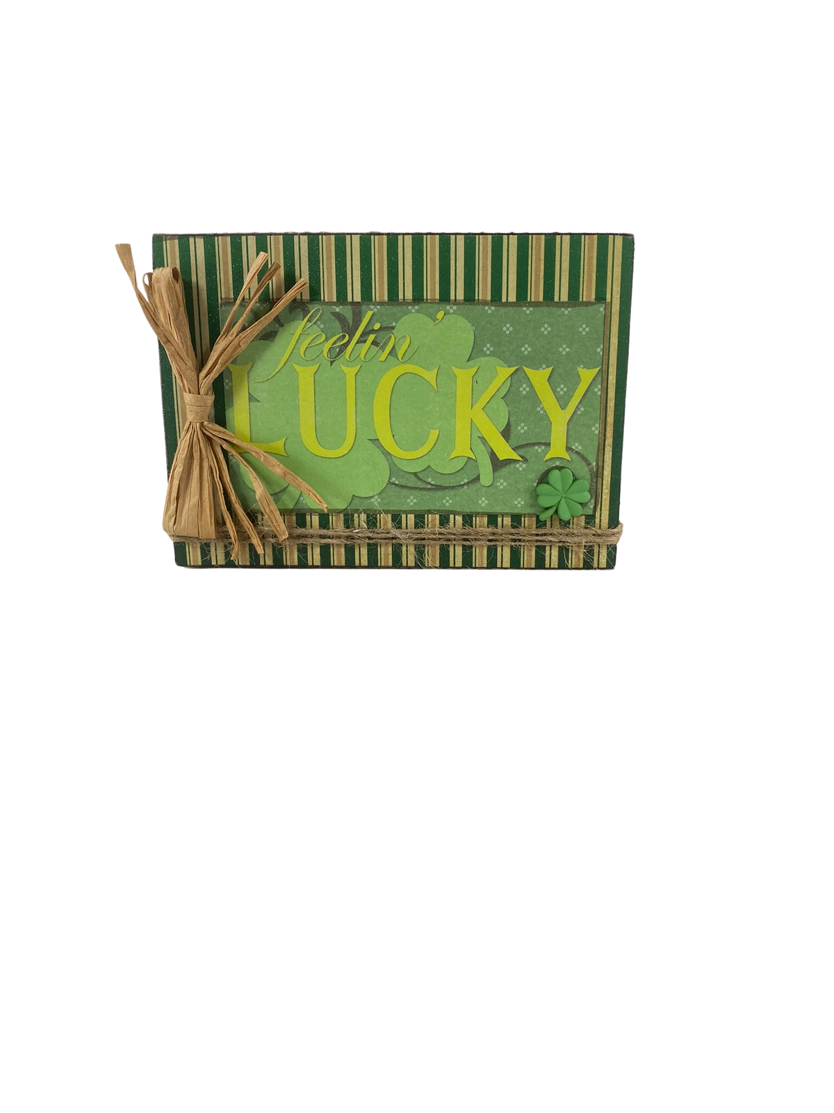 AGD St Patricks Decor - Feeling Lucky Charm Block Sign