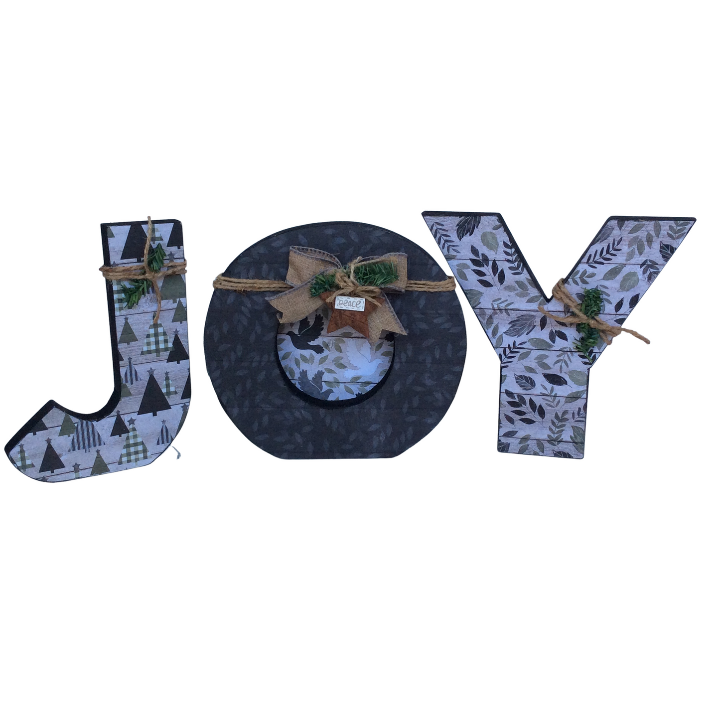 AGD Christmas Decor - Woodland Chunky Joy Letters Tabletop Sign