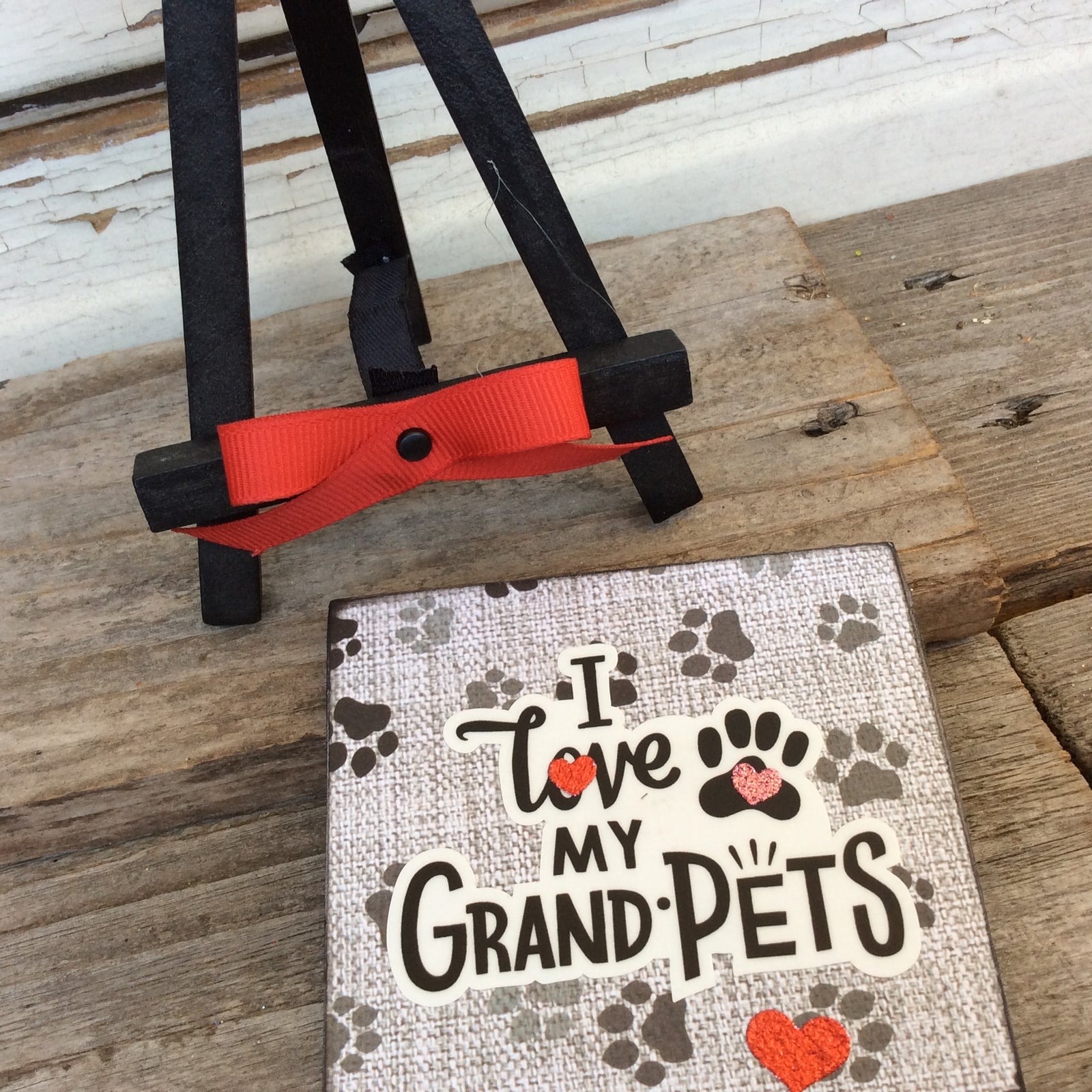 AGD Pet Gift - I Love My Grand Pets Easel Display