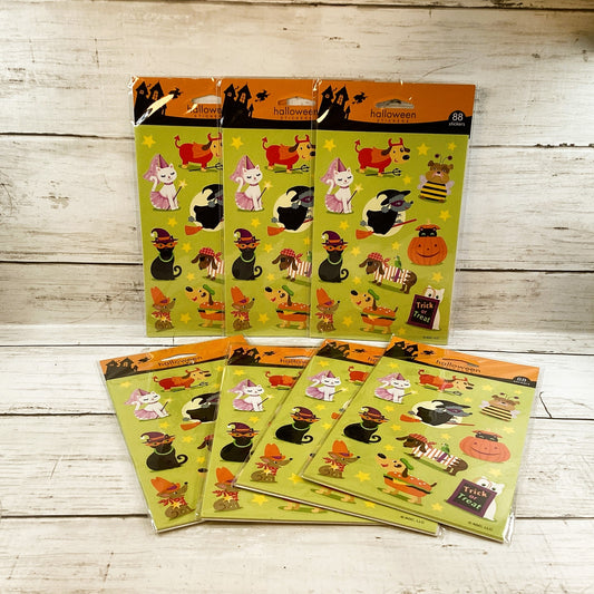 Halloween Craft Supplies - Cute Cat Dog Costume Pet Stickers 7sets