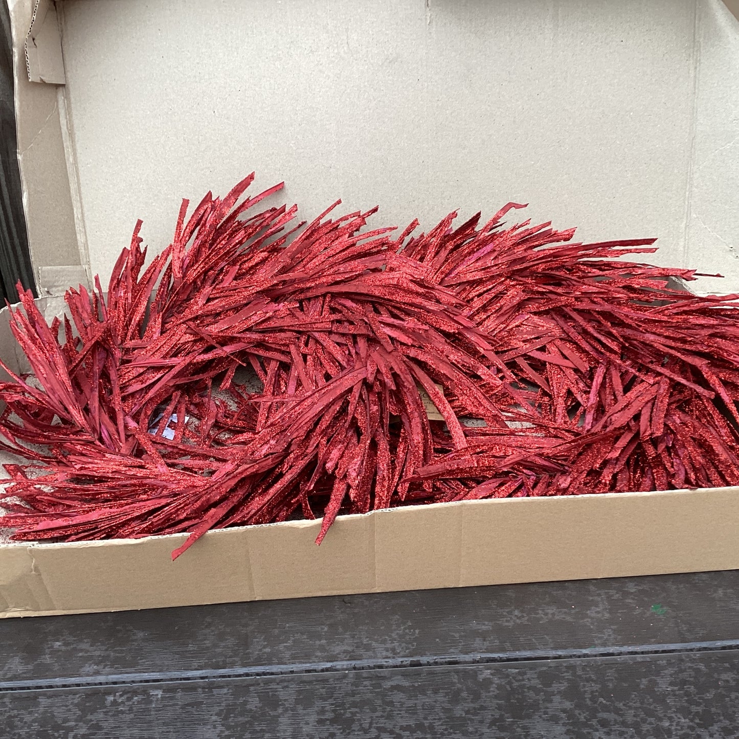 Adams Craft Supply - Red Glitter Twisted Grass Wreath 22inch 2pc