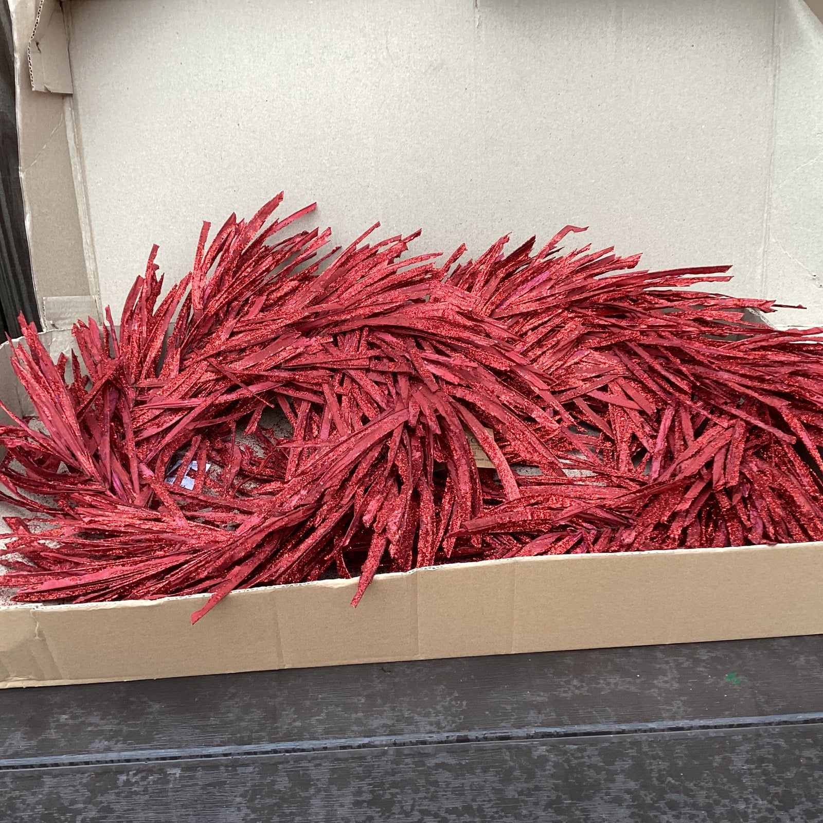 Adams Craft Supply - Red Glitter Twisted Grass Wreath 22inch 2pc