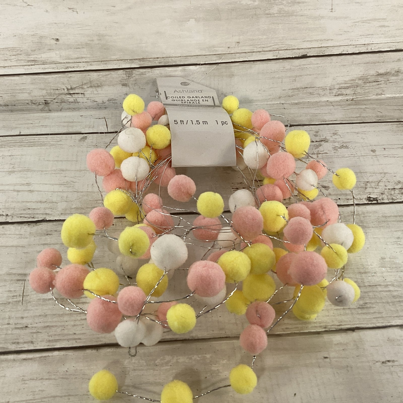 Michaels Easter Craft Supply - Pastel Pop Pom Wire Garland 5ft