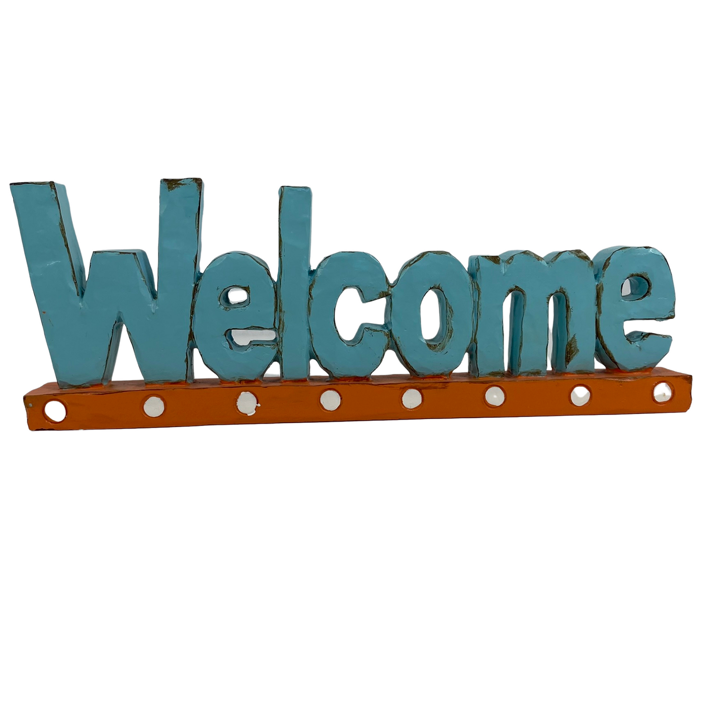 Summer Decor - Welcome Sign with Miniature Sunshine Resin Gnomes