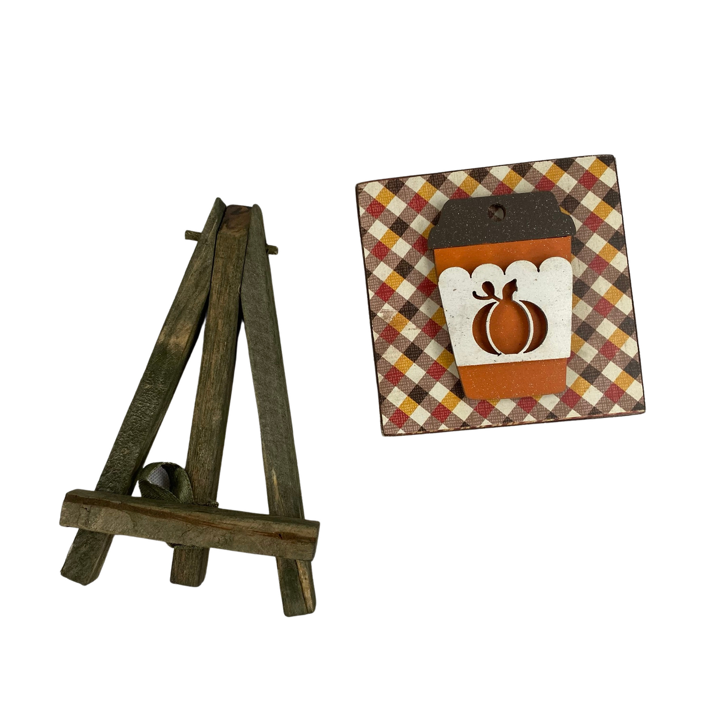 AGD Fall Decor - Pumpkin Spice 3-D Cup Easel Sign