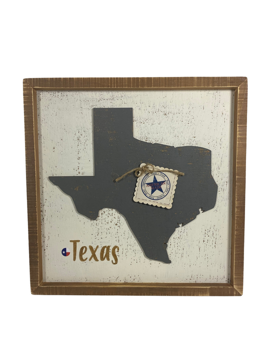 PBK Patriotic Decor - American Made Texas 3-D Wood Box Sign