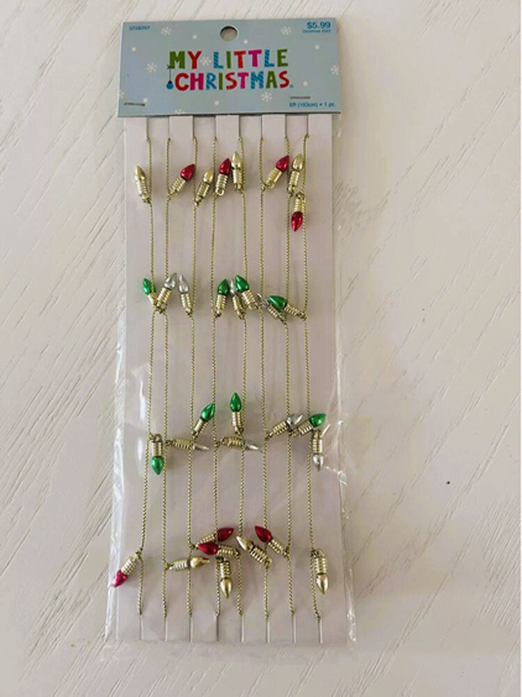 HL Christmas Decor - Mini Tree Plastic Light bulb Garland 6ft