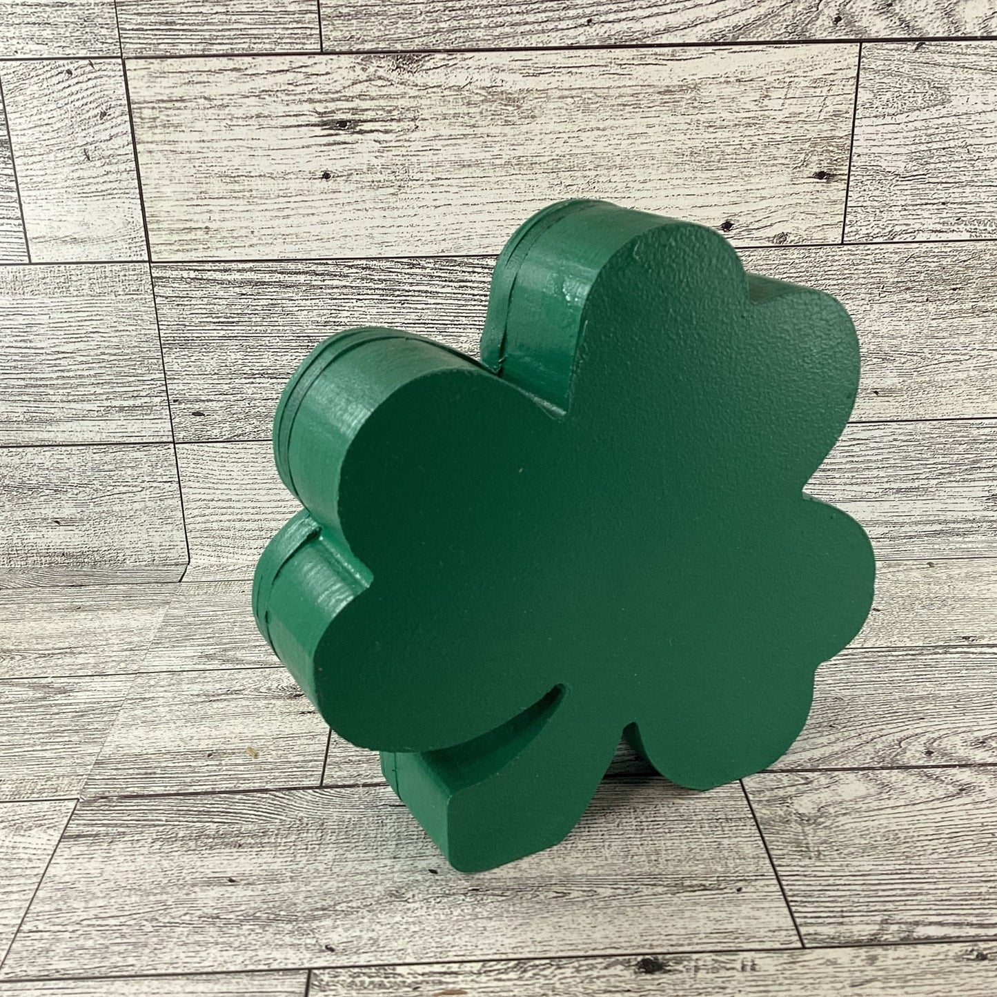 AGD Saint Patrick Decor -  Irish Shamrock Chunky Wood Shaker Sitter