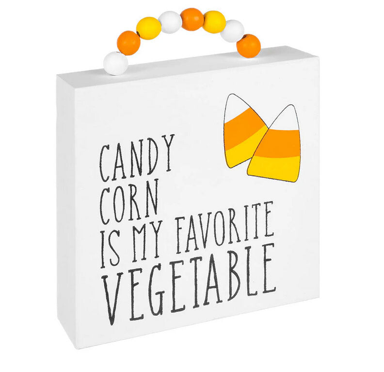 Collins Halloween Decor - Candy Corn Favorite Vegetable Box Sign