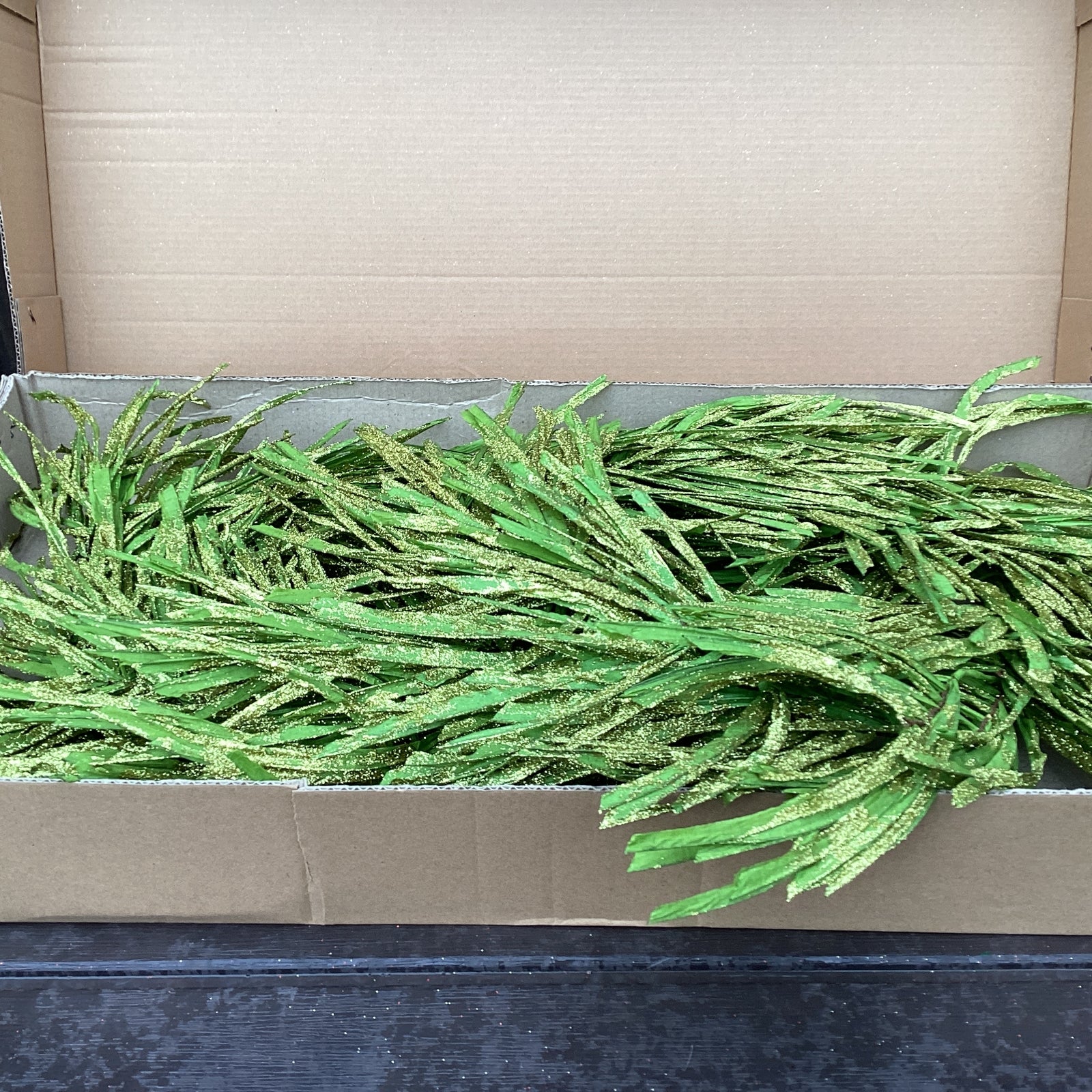 Adams Craft Supply - Green Gold-Glitter Twisted Grass Wreath 22inch 2pc