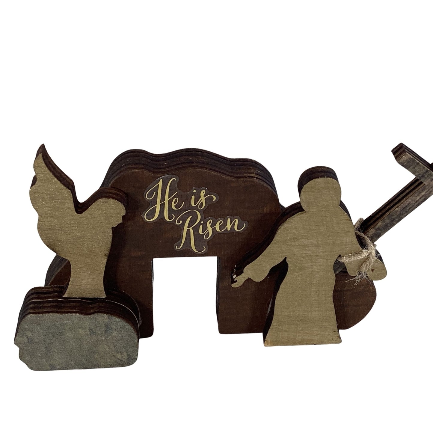 AGD Easter Decor - Small Wood Resurrection Tomb Scene for Tier Tray