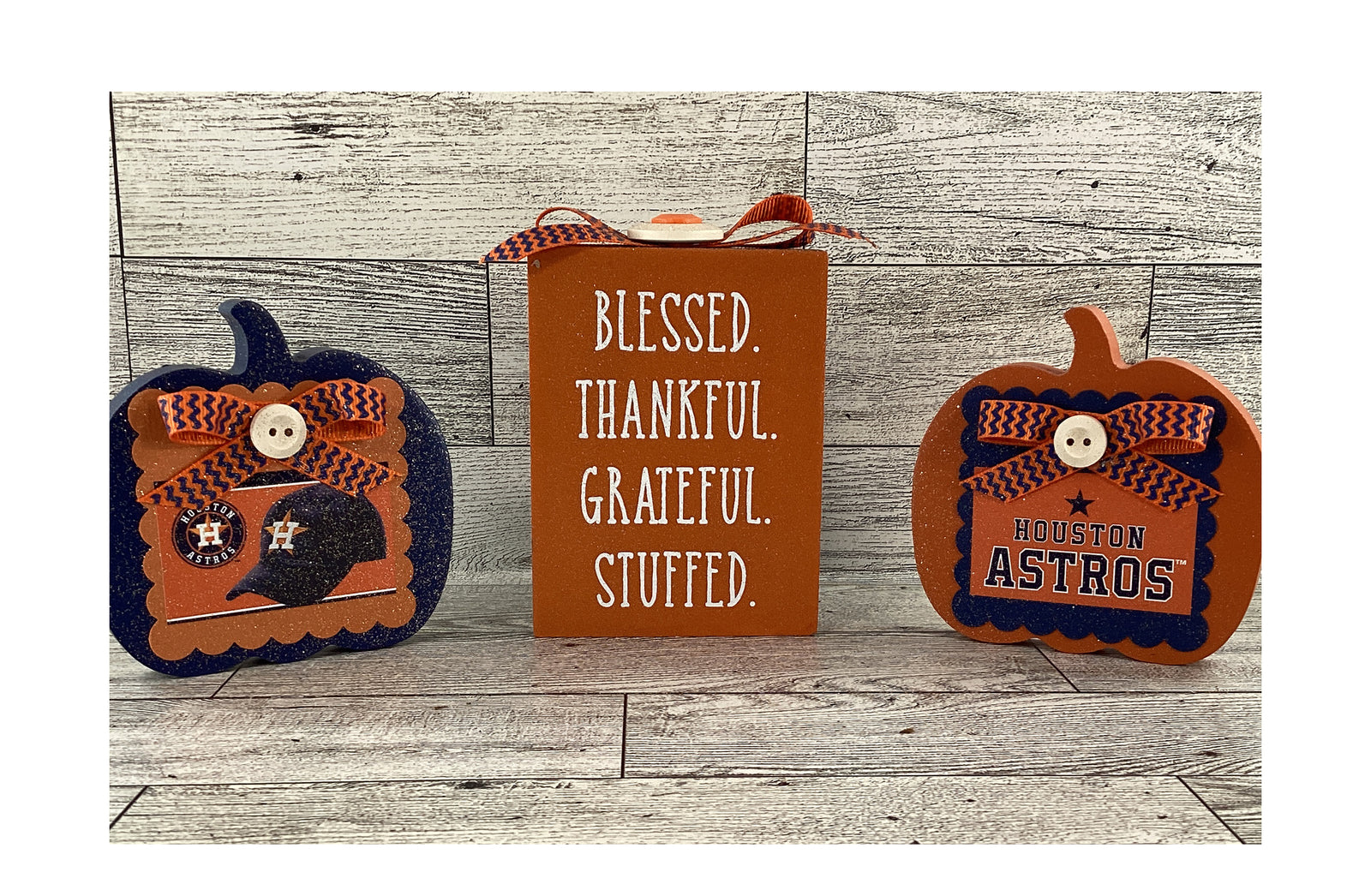 AGD Fall Decor -  Fall Baseball Gnomes Pumpkins Sign 5pc Set