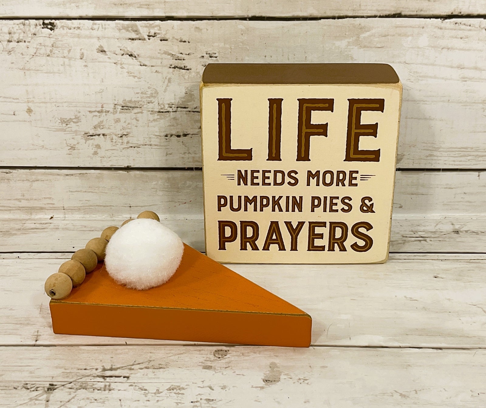 PBK CWI Fall Decor - Harvest Pumpkin Pies and Prayers 2pc Set