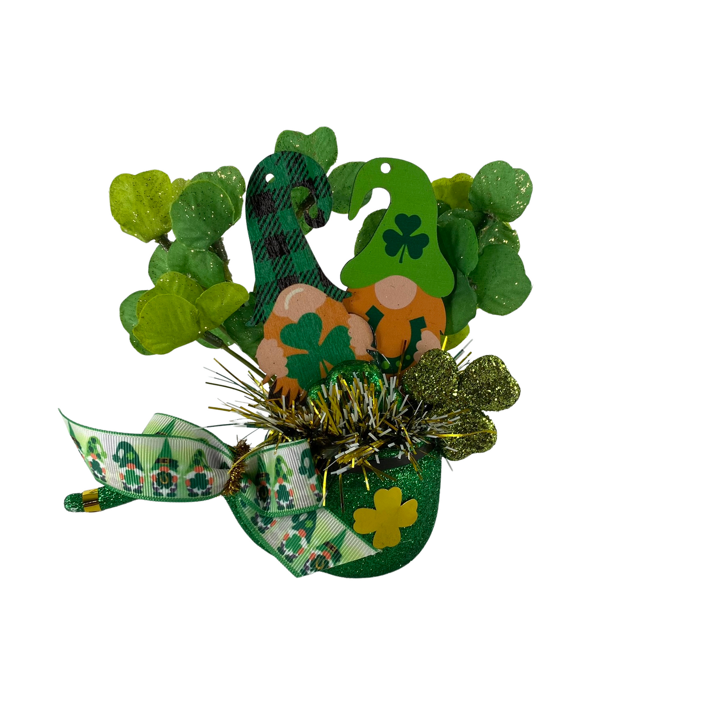 AGD St Patrick's Decor - Gnome Leprechaun Pipe Display